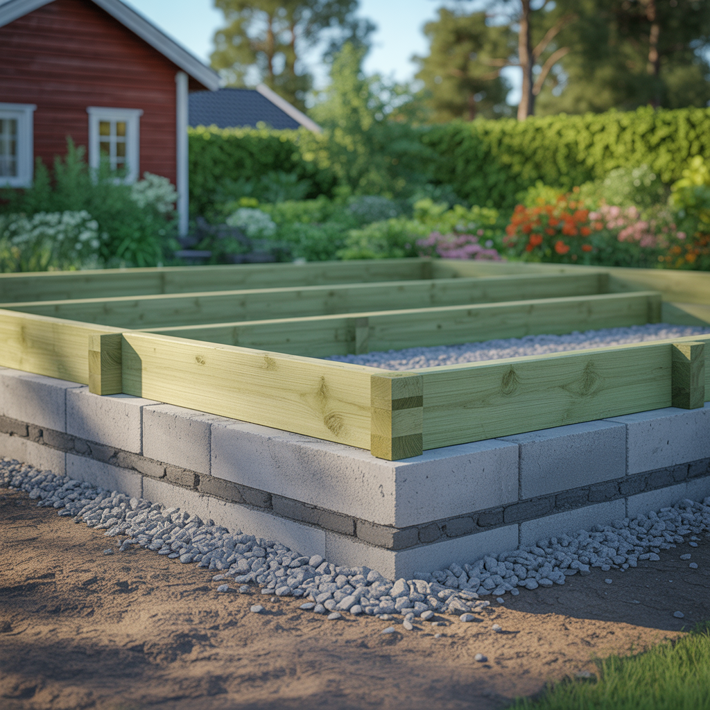 8.Vilka material fungerar bast for en stabil grund till ett forrad