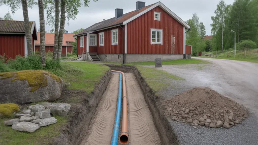 dragning av servisledningar och inkoppling till kommunalt va i h llabrottet kumla